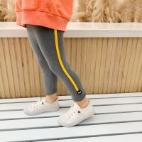 春秋季薄款儿童长裤外穿紧身弹力棉裤子中小女童装百搭条纹打底裤M3