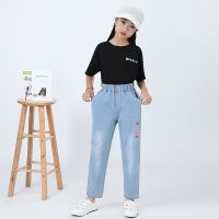 儿童牛仔裤女孩中小童春秋新款弹力牛仔裤长裤2020宽松洋气小学生M1