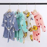 儿童睡袍男秋冬季小孩浴衣1-6-10岁女童浴袍法兰绒宝宝睡衣家居服