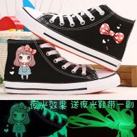 儿童帆布鞋中大童高帮低帮印花超时尚潮流平底女童鞋男童板鞋G6