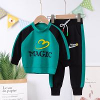 儿童套装女男童套装女童秋装儿童加绒卫衣两件套女孩加绒卫衣套装F3