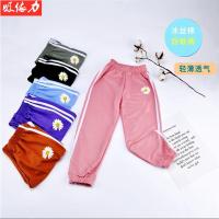 女童裤子夏季儿童冰丝棉防蚊裤男女童宽松洋气休闲时尚空调束脚裤P4