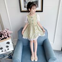 女童连衣裙夏装2020新款古装改良格子女孩公主裙夏季儿童旗袍裙子
