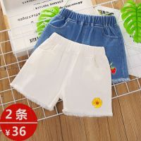 女童短裤外穿夏季薄款百搭牛仔宝宝五分裤洋气女孩白色中大童裤子C6