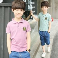 男童纯棉恤休闲套装衫2020夏装潮中大童短袖短裤两件套男孩V8