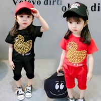 女童夏装休闲运动装鸭子套装2男童3女宝宝4夏天衣服5岁洋气时髦潮Y0