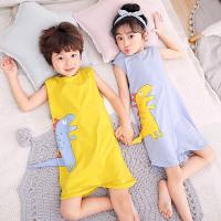 连体睡衣儿童宝宝夏季纯棉薄款空调服男童恐龙哈衣睡袋女童防着凉