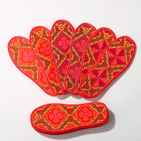 2双装[款式混搭] 37码|儿童成品十字绣鞋垫排湿防臭吸汗透气男女纯棉绣花成人四季春秋款L0