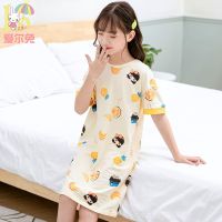 儿童睡裙夏天公主风夏季女童纯棉宝宝薄款小女孩睡衣中大童家居服R4