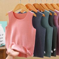 秋冬季儿童德绒发热背心内穿男童马甲宝宝女童打底内衣保暖背心S1