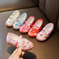新款儿童绣花鞋女童汉服鞋子中国风老北京手工传统布鞋民族风表演