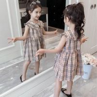 女童夏装连衣裙2019新款超洋气格仔网红时髦公主裙子小女孩夏季J0