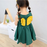 女童背心裙2019夏装新款儿童美腻翅膀百褶大裙摆连衣裙公主裙G4