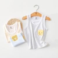 宝宝背心纯棉薄款夏季男童女童无骨贴身条纹背心外出休闲打底背心F8
