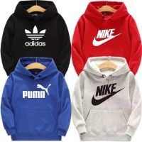 春秋款加绒款儿童帽衫印花卫衣男女童帽衫套头中大童童装潮流连帽S4