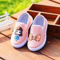 儿童帆布鞋春夏秋款男童一脚蹬懒人布鞋女童幼儿园软底童鞋宝宝鞋