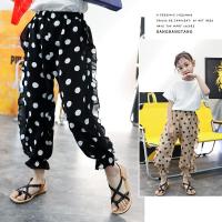 夏季女童裤子雪纺裤防蚊裤2020新款韩版中大童波点洋气薄款长裤潮