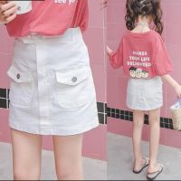 女童半身裙夏装2019新款童装中大童包臀裙子洋气百搭牛仔棉字裙S1
