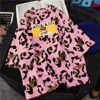 女童短袖恤洋气2020新款儿童时尚豹纹上衣中大童女孩宽松半袖恤