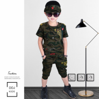 童装男童夏装套装2020新款男童短袖纯棉迷彩服夏季童装两件套N9
