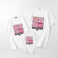 亲子装母子夏全家装2019新款粉红豹加大短袖恤一家三口母女装Q8