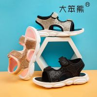 夏季女童新款小熊凉鞋时尚韩版公主鞋软底中小童学生网红沙滩鞋