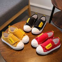 2020春新款韩版男女童实心防滑底帆布鞋中大童一脚蹬休闲鞋学生鞋