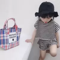 儿童夏款套装2020夏装新款女童条纹短袖短裤两件套宝宝洋气套装潮Y6