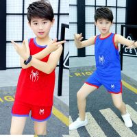 童装男童背心套装2020新款纯棉儿童夏季蜘蛛侠动漫无袖短裤两件套