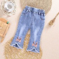童装女童裤子2020夏季新款薄款牛仔七分裤小女孩休闲洋气喇叭中裤
