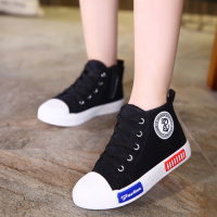 男女童中帮儿童帆布鞋春秋休闲鞋儿童鞋白色宝宝中大童学生帆布鞋