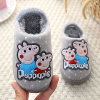 宝宝棉拖鞋男冬季防滑中小童可爱卡通室内儿童棉拖鞋女包跟1-3岁2