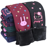 童装女童加绒打底裤春秋冬新款儿童卡通长裤子薄宝宝弹力靴裤外穿