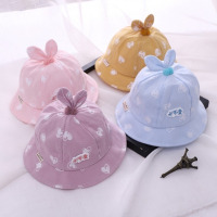 婴儿帽子春秋6-24个月女宝宝太阳帽薄款可爱儿童男秋季遮阳盆帽棉