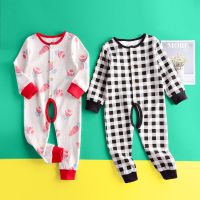 春夏婴儿纯棉开裆连体衣新生儿哈衣儿童连体睡衣男女宝宝爬服