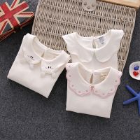 [纯棉]女童秋冬装纯棉白色打底衫儿童娃娃领上衣宝宝纯棉长袖潮