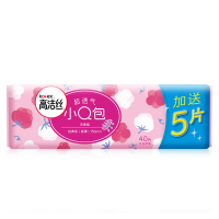 高洁丝/Kotex小Q包丝薄护垫无香型40片 超薄透气护垫姨妈巾