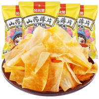 比比赞山药薄片烧烤味18g*10袋脆薯片锅巴小零食推荐小吃货休闲美食品大礼包批发