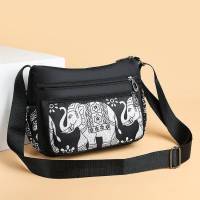 牛津包女士2020新款格纹多口袋大容量旅行单肩包尼龙斜挎小背包女