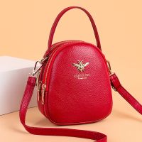 真皮质感三层包包女2020新款韩版百搭女士软皮大容量单肩斜挎包潮