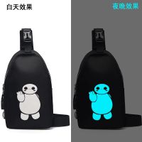 新款夜光胸包男韩版潮斜挎包男士小包包单肩包男生个性斜跨包腰包