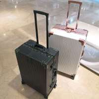 复古铝框行李箱女拉杆箱男网红旅行箱万向轮大学生韩版小清新直角