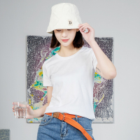 [无珉]2021新款夏装80支丝光棉纯棉白色T恤基础款纯色休闲简约打底衫