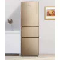 MeiLing/美菱 210L三开门电冰箱小型宿舍租房家用节能 玫瑰金