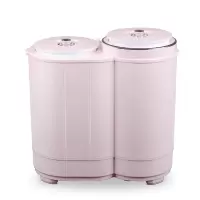 威力3KG 小型迷你双缸波轮洗衣机婴儿小孩儿童专用内衣内裤半全自动双桶筒家用 粉色双不锈钢内桶