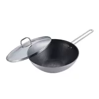 双立人 不锈钢蜂窝炒锅 不粘锅炒菜锅电磁炉炒锅家用烹饪锅具 30cm