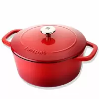 双立人(ZWILLING)铸铁锅 汤锅 珐琅铸铁炖锅 20cm 红色
