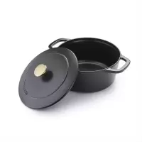 双立人(ZWILLING)铸铁锅 汤锅 珐琅铸铁炖锅 20cm 黑色