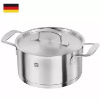双立人 (ZWILLING) 汤锅炖锅18/10不锈钢 汤锅 20cm 3L 德国制造 18/10不锈钢