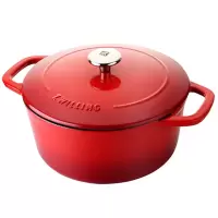双立人(ZWILLING)红色珐琅铸铁锅汤锅炖锅煲汤锅平底锅辅食锅火锅锅具24cm
